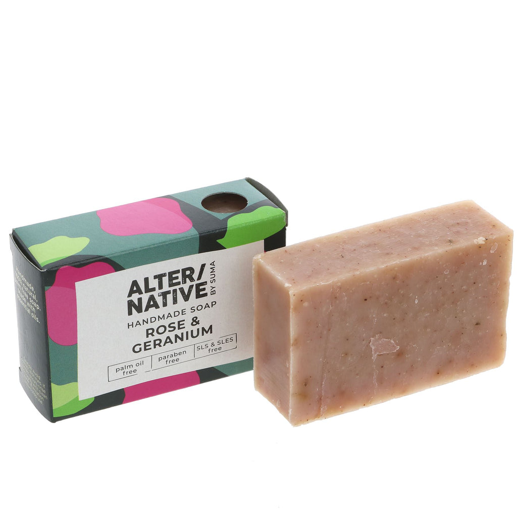 Alter/Native | Boxed Soap Rose & Geranium - Floral - with rose petals | 95g