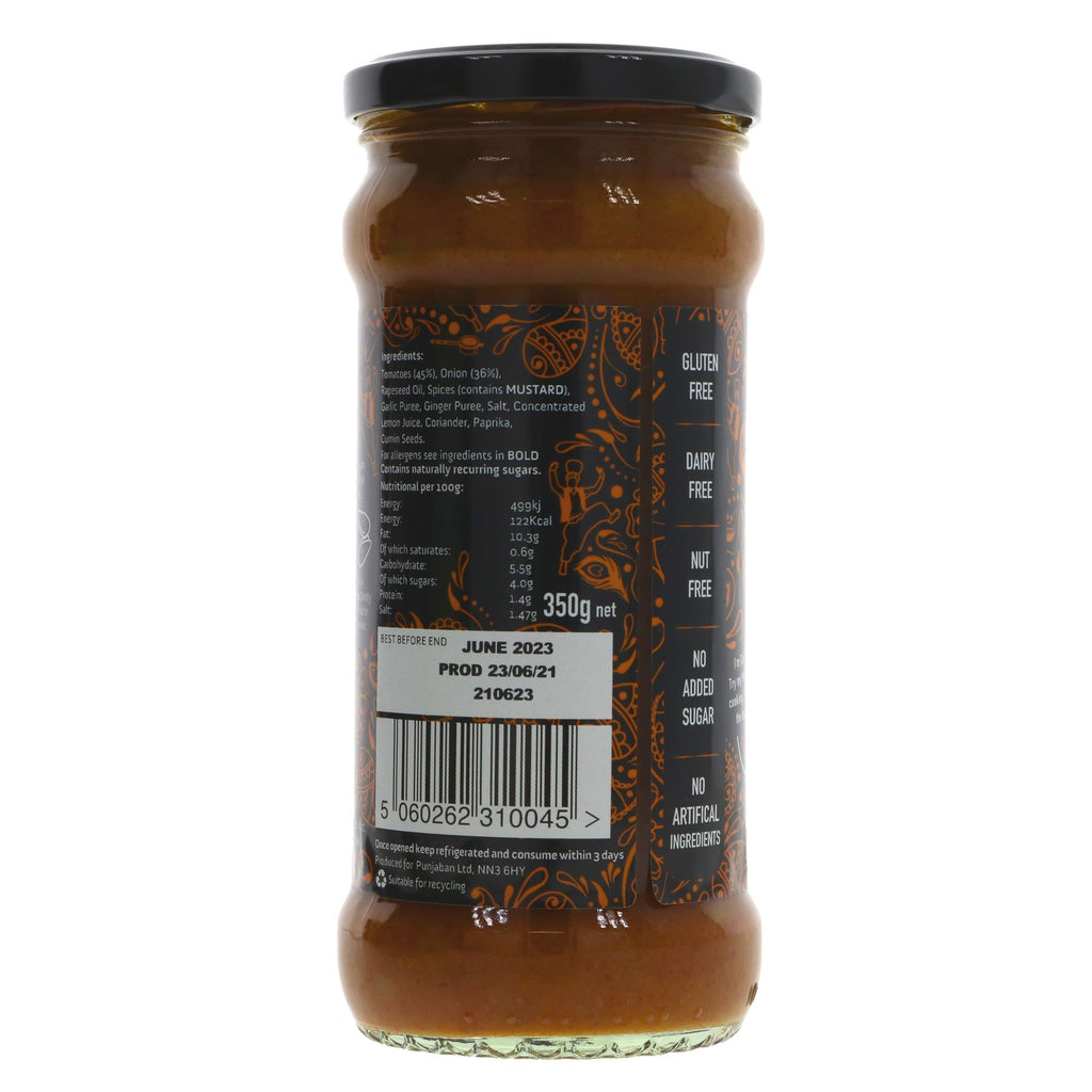 Punjaban Mild Curry Base - Authentic, Gluten-free & Vegan. Perfect for meat, veggies or adding to a cheese toastie. 350g.