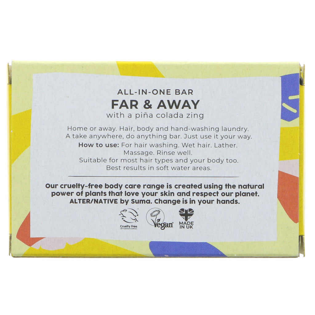 Alter/Native All-In-One Bar - Pina Colada Scent - Vegan & Cruelty-Free - Use for Hair, Body, Shaving, Laundry & Dishes