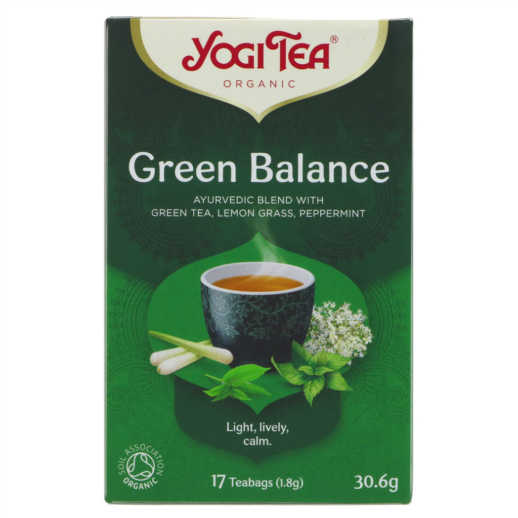 Yogi Tea | Green Balance - Green Tea, L\grass, Peppermint | 17 bags