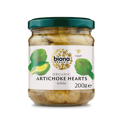 Indulge in the exquisite taste of Biona's Organic Artichokes in Olive Oil. These quartered, grilled, and seasoned artichoke hearts are marinated in high-quality oil for a burst of authentic Italian flavor. Harvested from serene fields in Italy, they offer a delicate taste and firm texture. Perfect for adding a touch of elegance to your dishes. Vegan-friendly and organic.