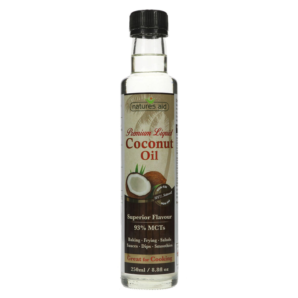 Natures Aid | Liquid Coconut Oil - Premium - 93% MCTs, great for cooking | 250ml