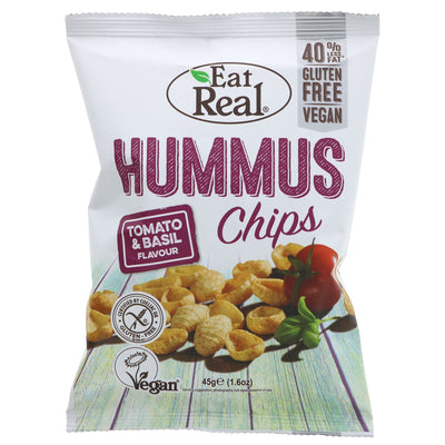 Eat Real | Tomato & Basil, Hummus Chips | 45g