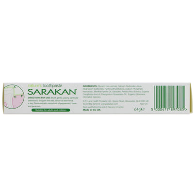 Sarakan Toothpaste: Vegan, Fluoride-Free, Natural Extracts. Keep Teeth & Gums Healthy with Peppermint, Clove & Geranium. #health #beauty #dentalcare