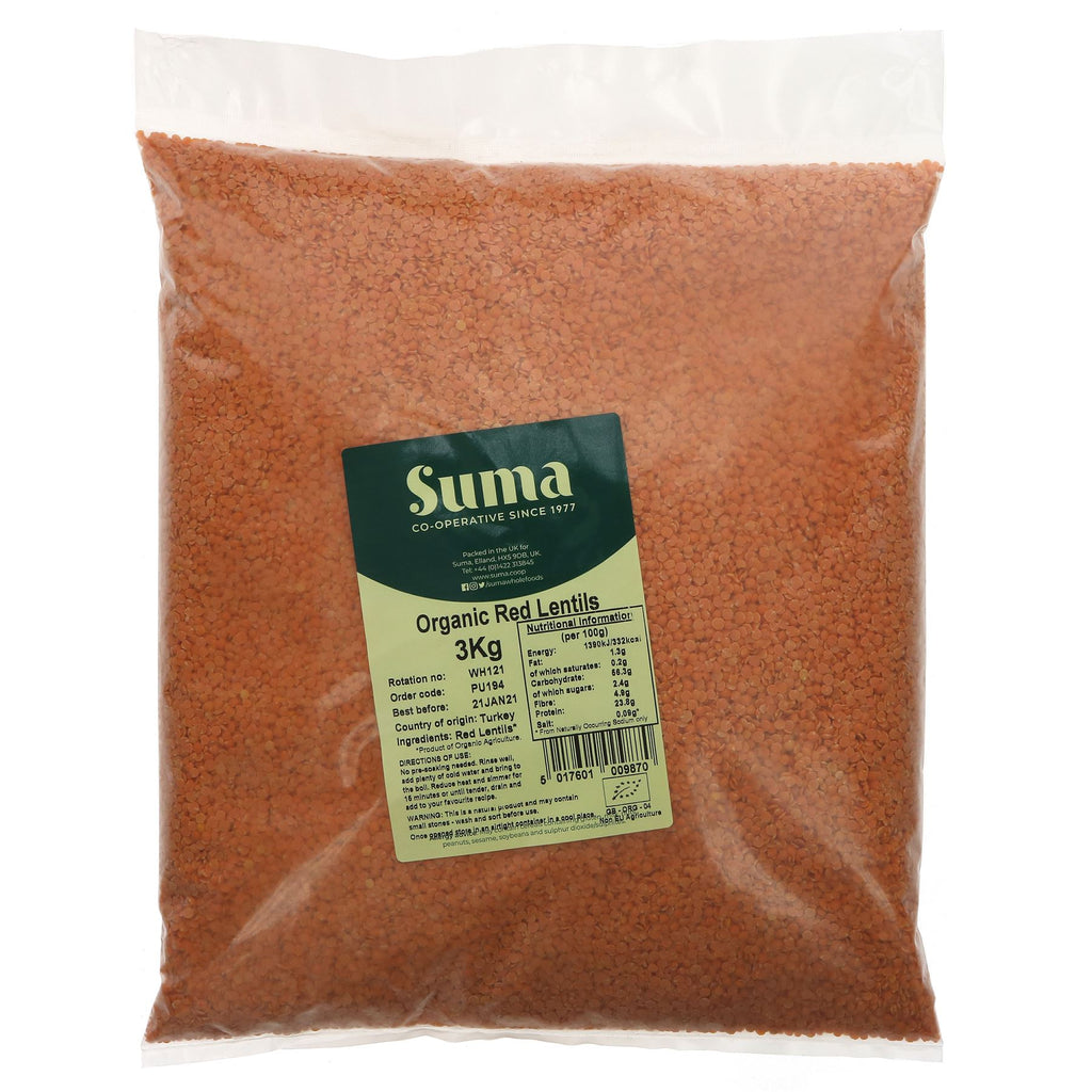 Suma | Lentils - Red Split, Organic | 3 KG
