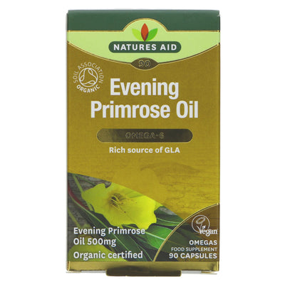 Natures Aid | Evening Primrose Oil - rich source of GLA Omega-6 | 90 capsules