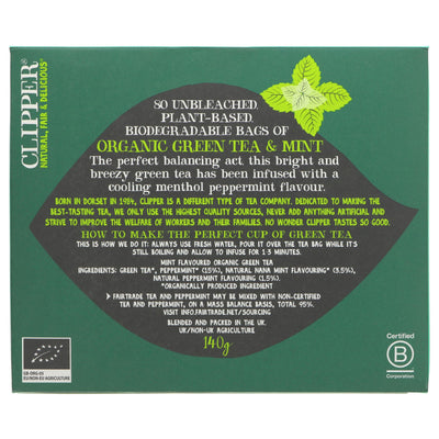 Clipper Green & Mint Tea | Fairtrade & Organic | 80 Bags