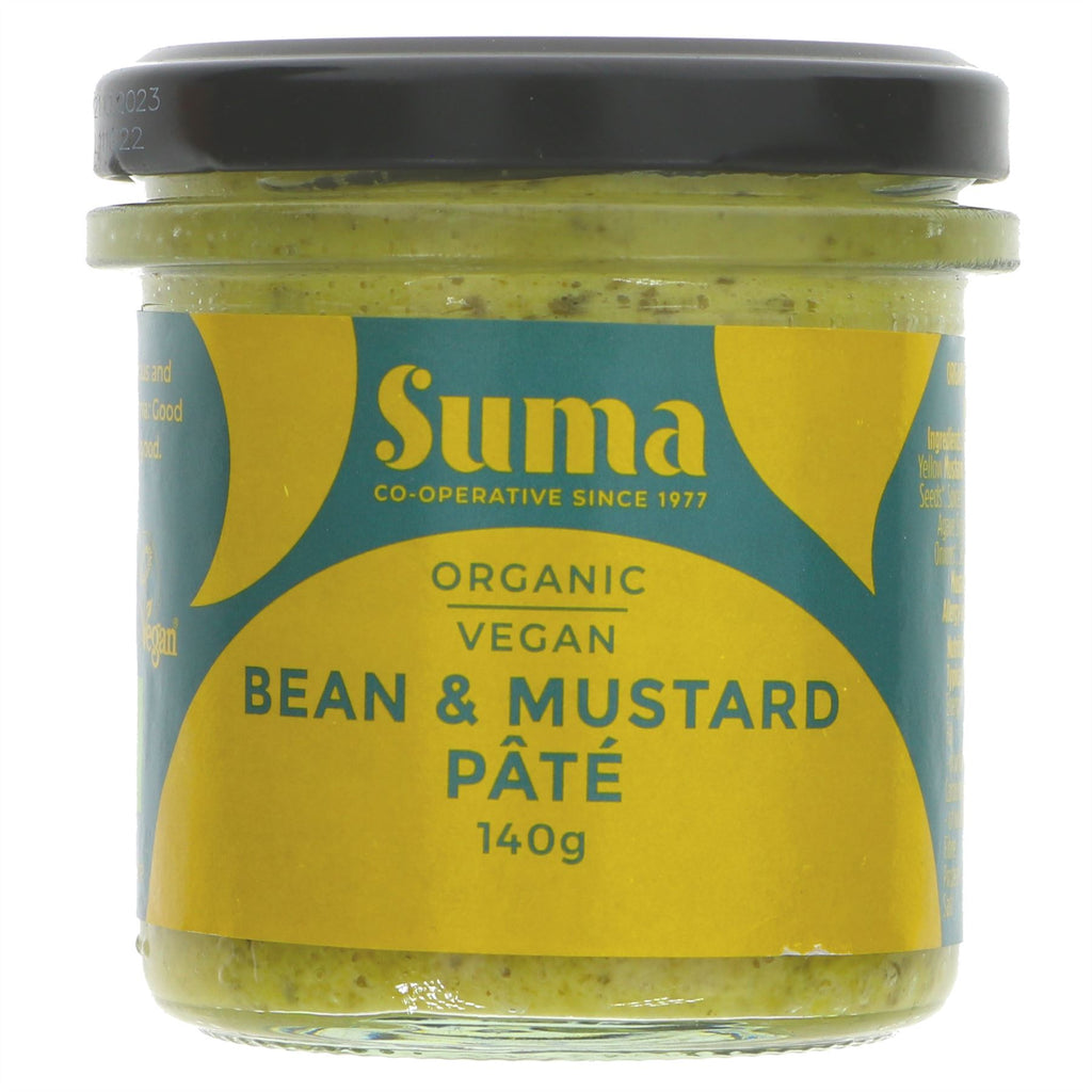Suma's organic vegan Pate - Bean & Mustard - Jar, perfect spread on toast or as a dip. No VAT charged.