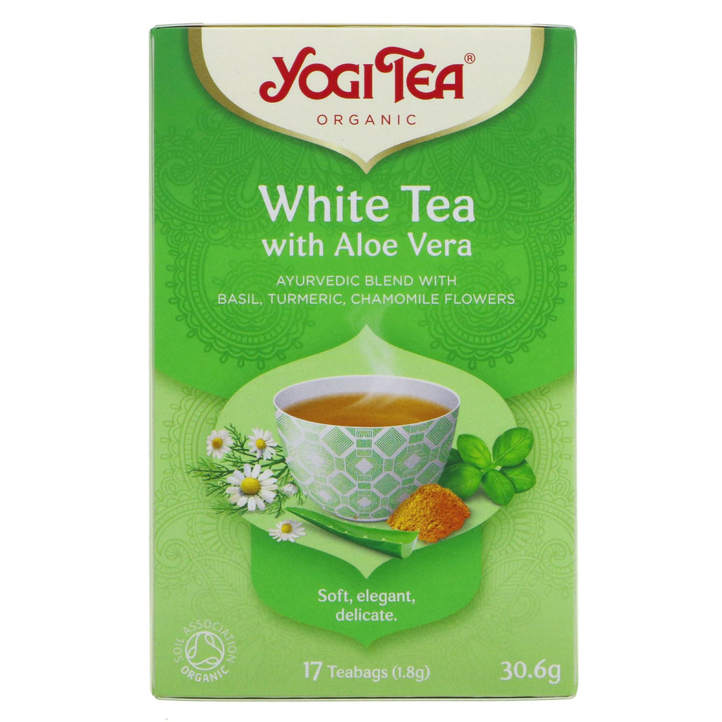 Yogi Tea | White Tea with Aloe Vera - Basil, Daisy, Turmeric | 17 bags
