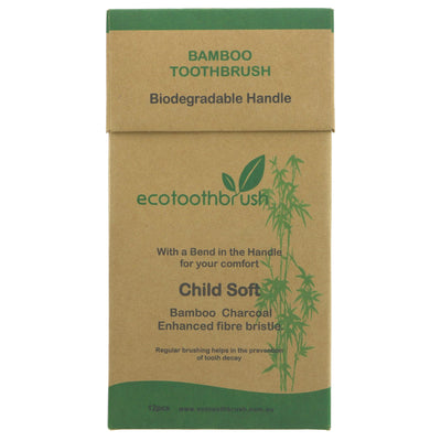 Ecotoothbrush | Child - Soft - Bamboo Handle,Charcoal Bristle | 1