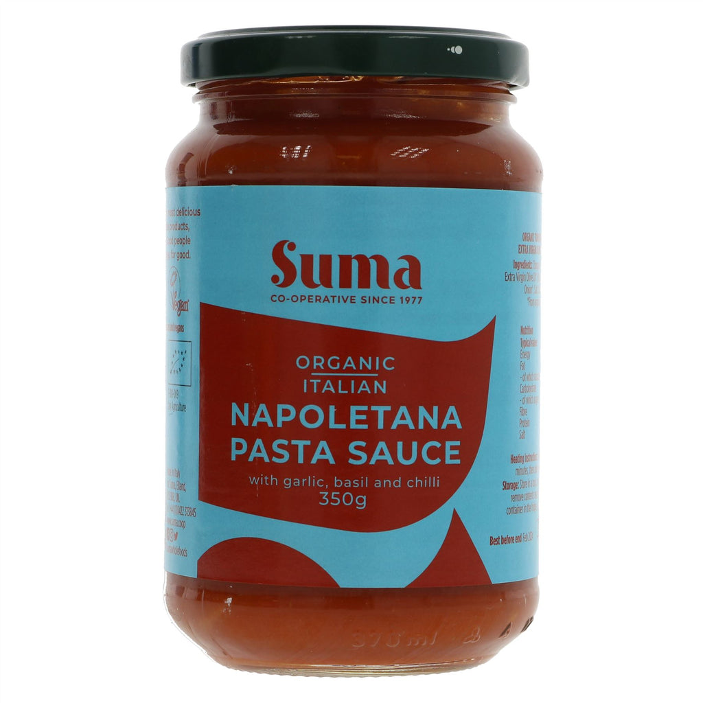 Organic Suma Napoletana Sauce - Fresh Italian Ingredients - Vegan - Perfect for Pasta and Pizza - 350g