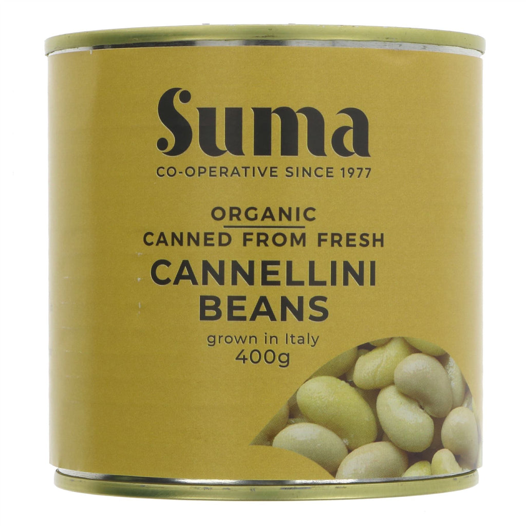 Suma's Fresh Cannellini - organic, vegan and grown with care in Northern Italy. Perfect for salads, soups and stews.
