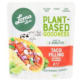 Looking for a delicious, meat-free alternative for your tacos? Try Loma Linda Taco Filling! Made with traditional seasonings, it's gluten-free, vegan, and endorsed by The Vegan Society. Ready in just 2 minutes, it's perfect for a quick and convenient meal. Serve with your favorite toppings for a tasty taco experience!