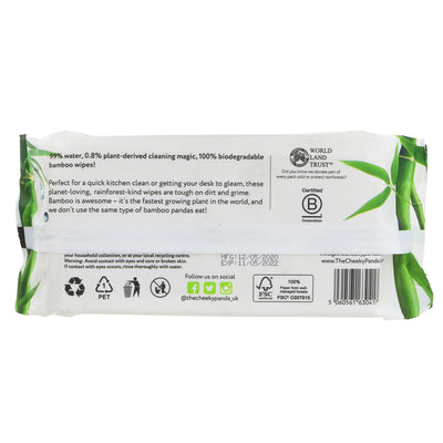 The Cheeky Panda Multi Surface Wipes - Anti Bac, made from fast-growing bamboo for easy cleanups. Vegan. 100 wipes.