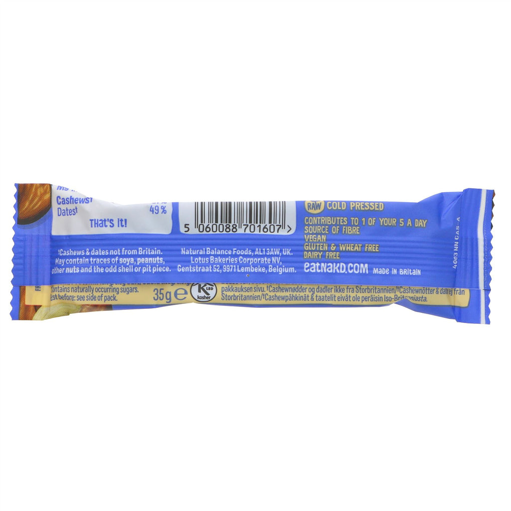 Nakd Cashew Cookie Bar: Raw fruit & nut snack, gluten-free & vegan. Moist, nourishing - perfect for everyday or on-the-go.