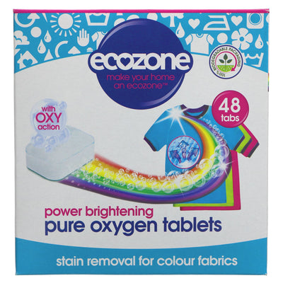 Ecozone | Laundry Tablets - Brightening - Pure Oxygen Pure Brightening | 48 tablets