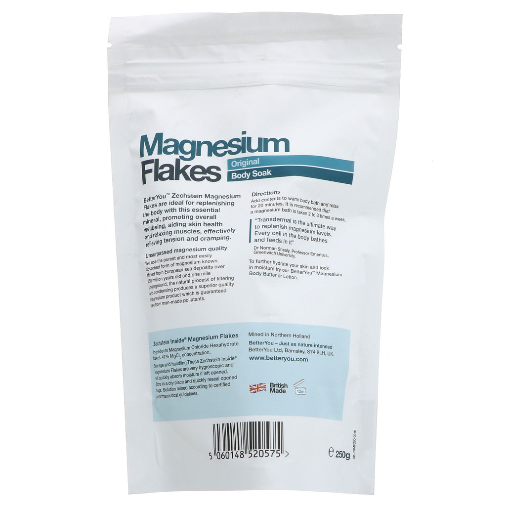 Better You Magnesium Flakes - Vegan, Relaxing Foot or Body Bath, Highly Absorbable, 250g