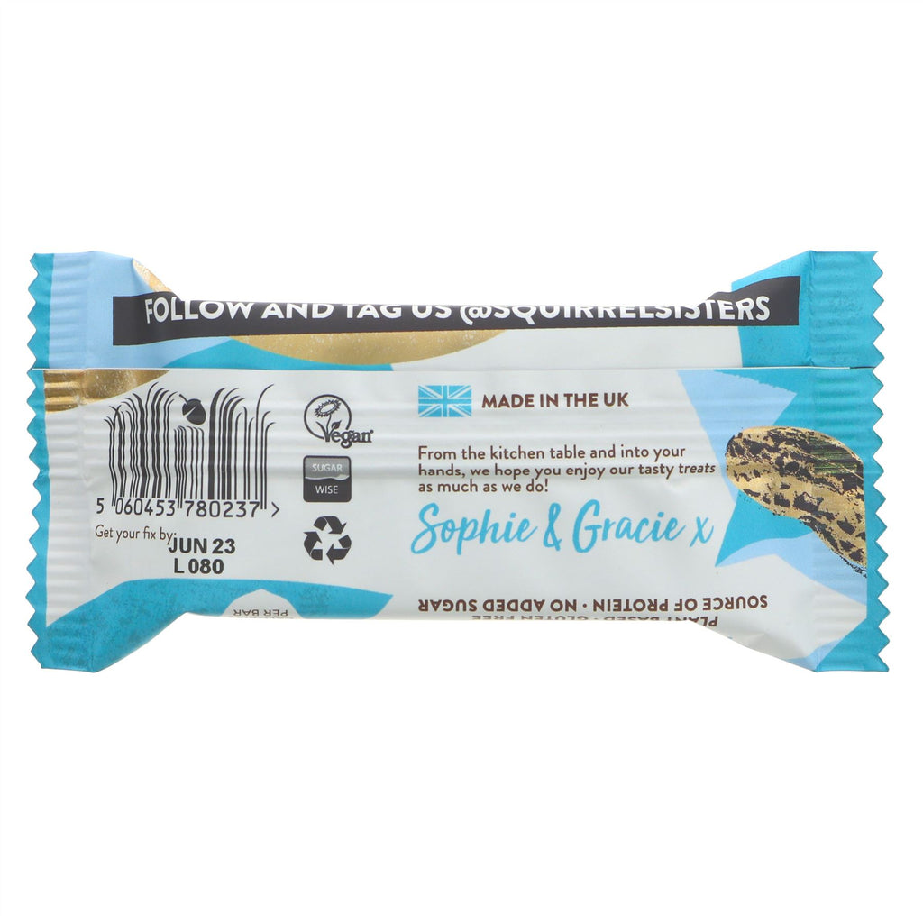Squirrel Sisters' Peanut Caramel Energy Bar - guilt-free indulgence that's gluten-free and vegan. Perfect for on-the-go or as a pre-workout boost. #TreatYourHealth