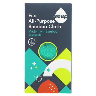 Introducing Seep's Bamboo All Purpose Cloth - the ultimate cleaning companion for your home! Vegan & plastic-free, this cloth absorbs more than paper towels or microfibre cloths. Use it wet or dry, on hard surfaces without scratching. It's long-lasting, durable, and fits on flat mops for easy cleaning. Refresh it by adding to your cloths wash. Say goodbye to wasteful cleaning methods and hello to eco-friendly efficiency!