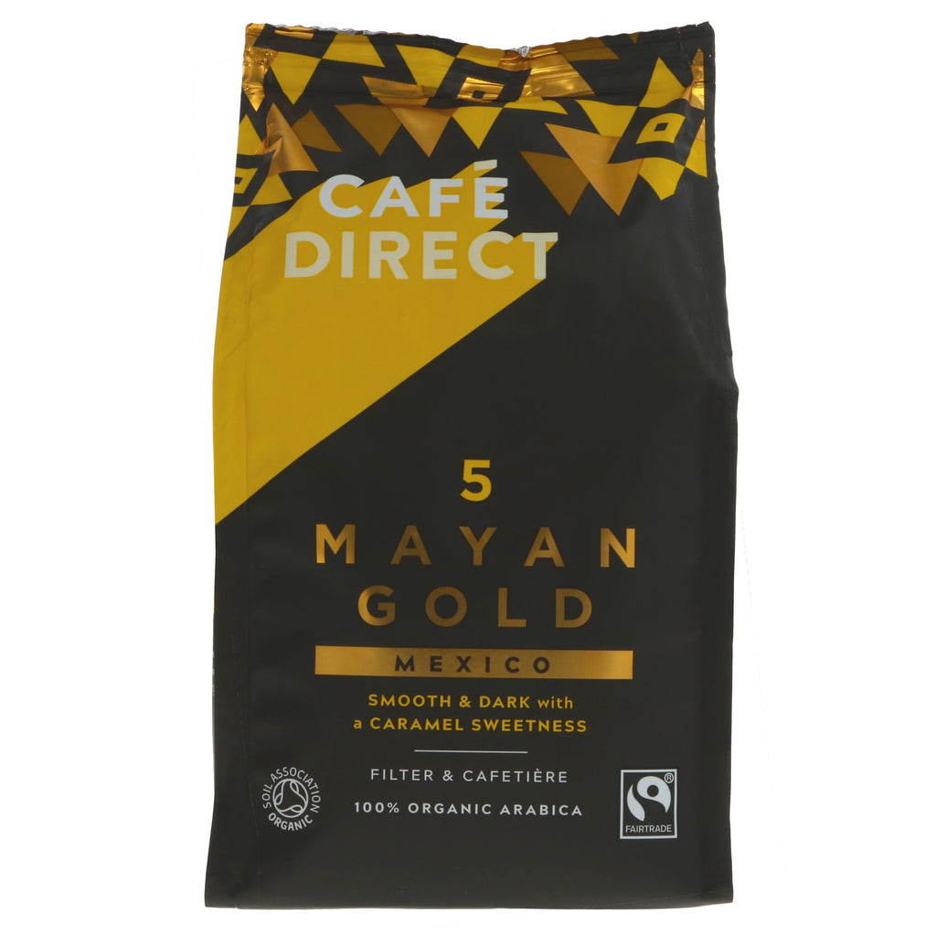 Cafe Direct | Mayan Gold Ground - Strength 4, Smooth and Dark | 227g