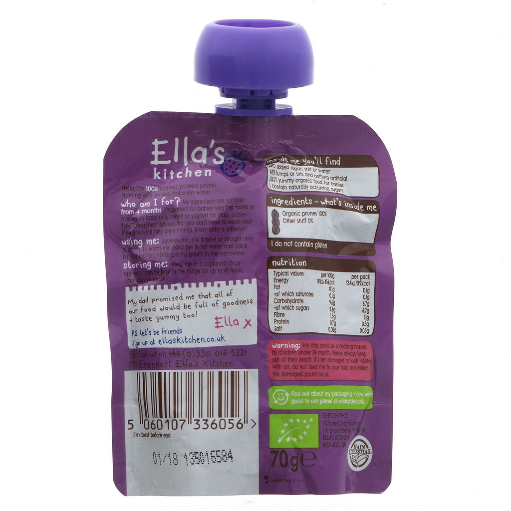 100% organic vegan Ella's Kitchen First Taste Prunes - perfect for babies & children, enjoy alone or mix with food. No VAT charged.