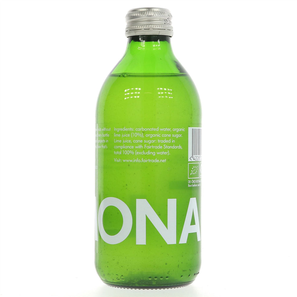 Organic, vegan, no added sugar, guilt-free fizzy drink - Lemonaid Lime 330ML