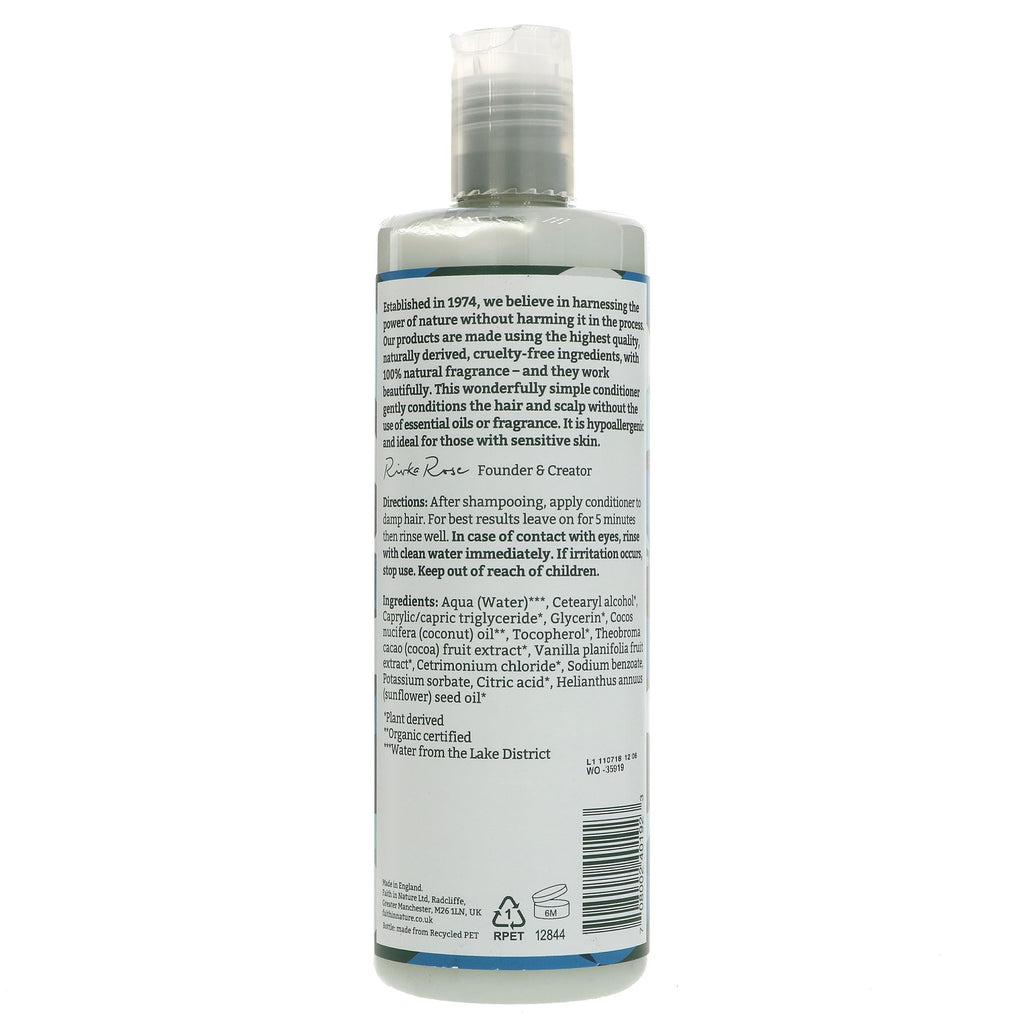 Vegan Fragrance-Free Hair Conditioner for Sensitive Scalps 400ml