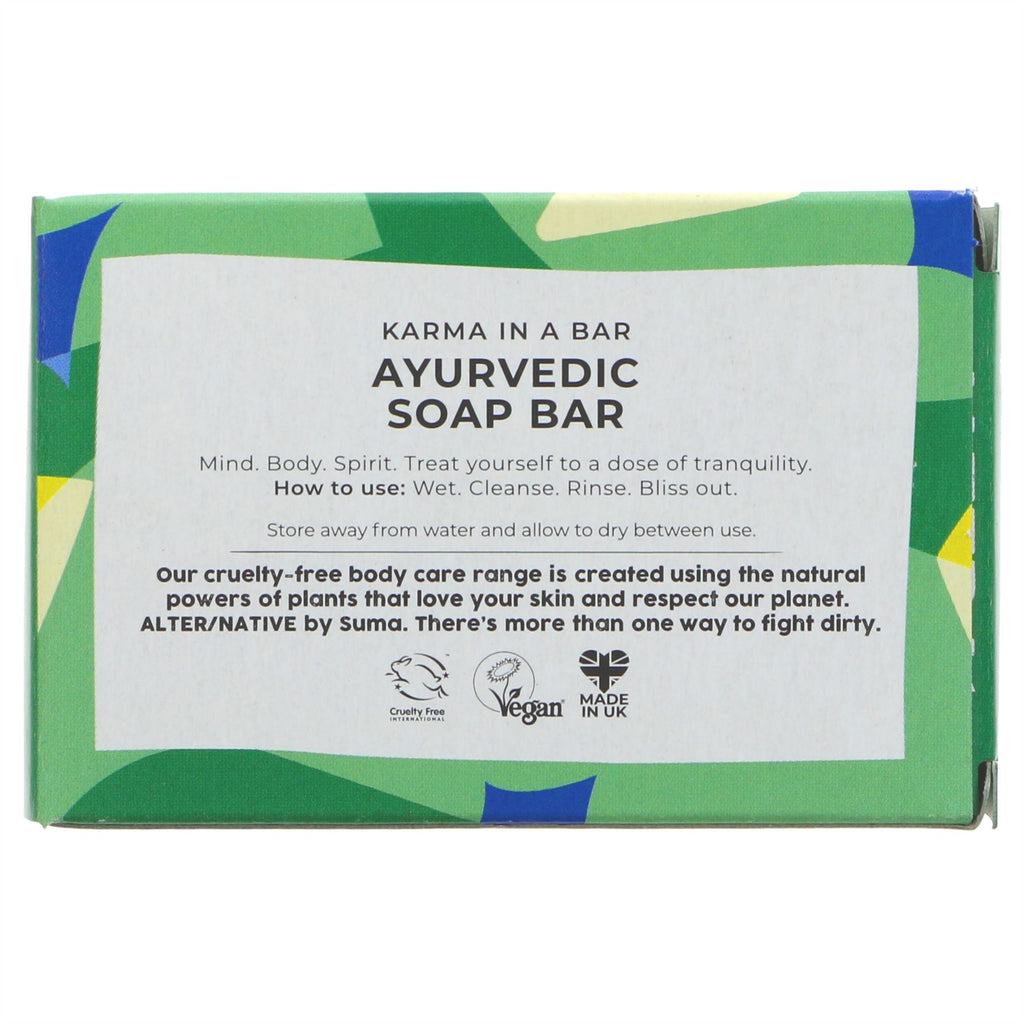 Vegan Ayurvedic Soap Bar with chaulmoogra, neem, and tulsi. Handmade with essential oils, cruelty-free and free from harmful chemicals.
