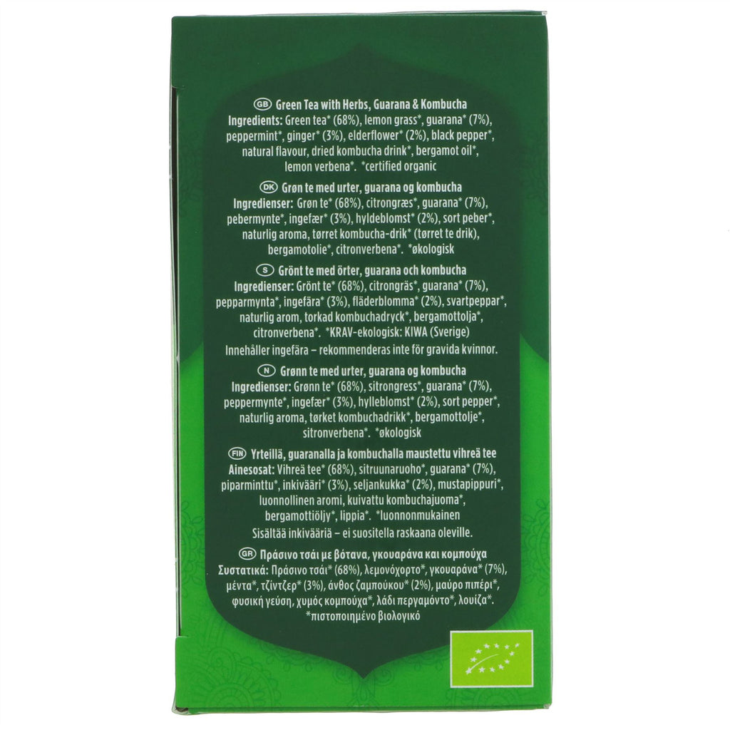 Yogi Tea's Green Energy: Organic, Vegan green tea blend featuring guarana & ginger for energy. 17 bags.