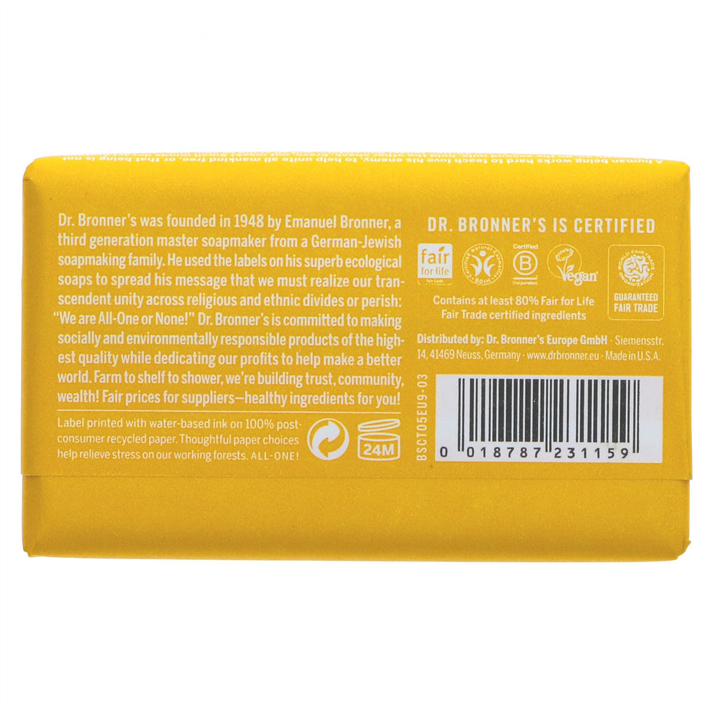 Organic, vegan, and Fairtrade orange soap - invigorating and eco-friendly.