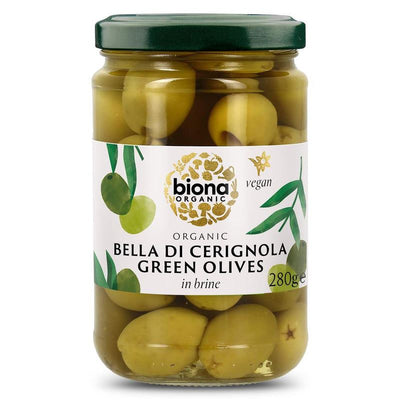 Indulge in the exquisite taste of Biona's Italian Pitted Green Olives. These organic & vegan delights are cultivated in Cerignola, Italy, boasting a vibrant colour & juicy texture. Perfect for salads, pasta sauces, pizza toppings & more, these skilfully pitted olives are preserved in brine for enhanced natural flavours & long-lasting freshness. Elevate your culinary creations with these luscious olives.