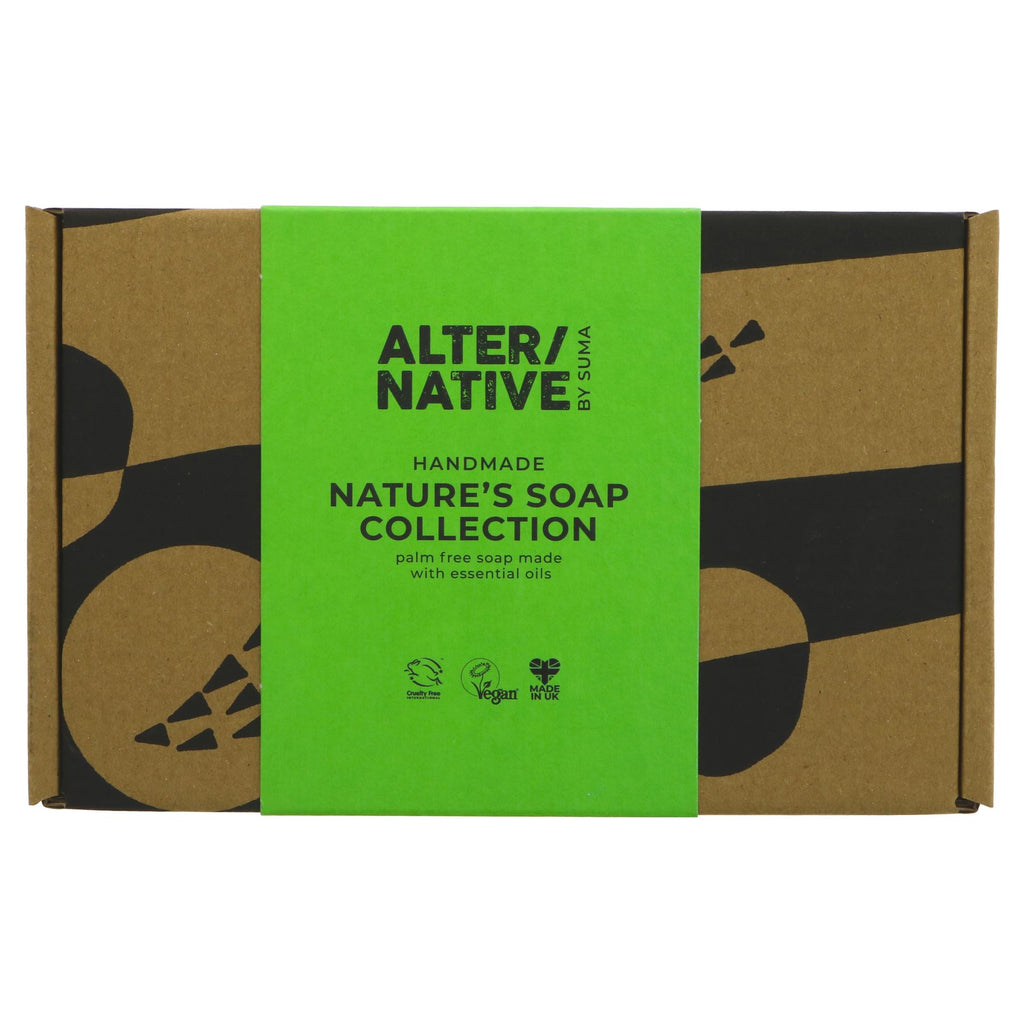 Indulge in Alter/Native's Nature's Gift Set: 4 luxurious, vegan soaps made with natural ingredients like coconut, rose, and aloe vera.