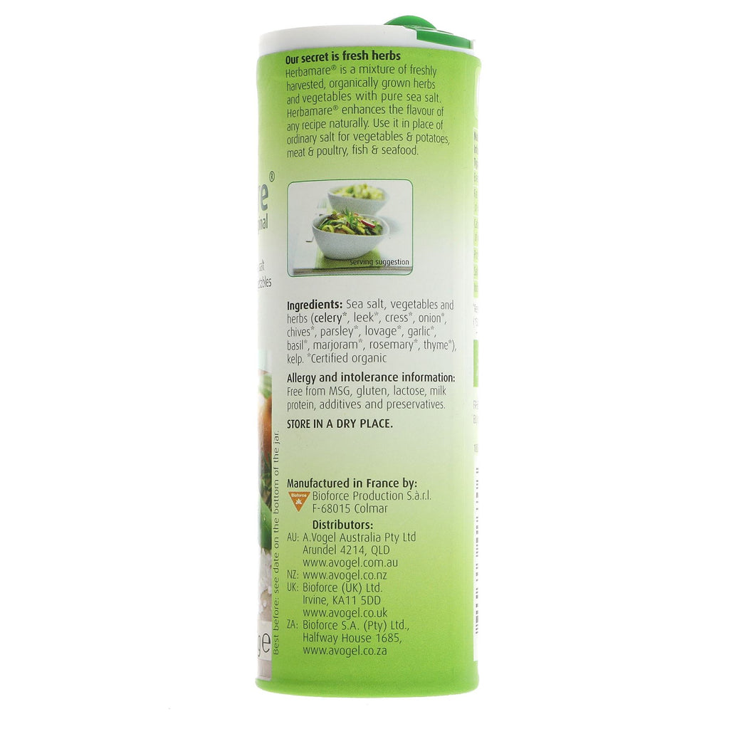 Bioforce Herbamare Sea Salt with Herbs - Organic, Vegan Seasoning - 125g