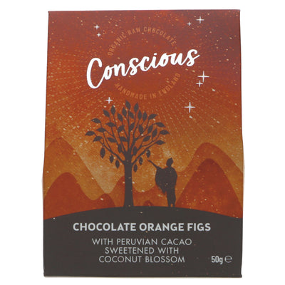 Conscious Chocolate | Chocolate Orange Coated Figs | 50g