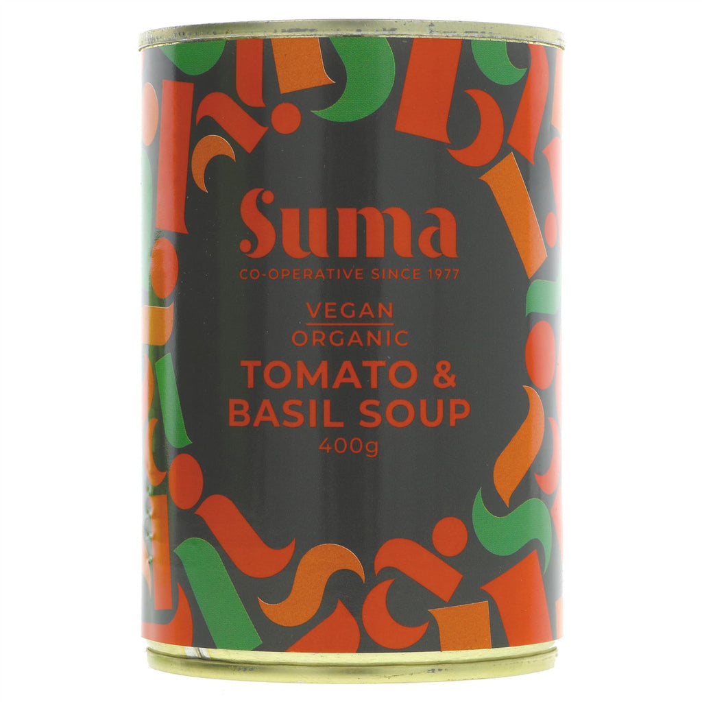 Organic Tomato &amp; Basil Soup - Italian, no added sugar, vegan. Perfect for guilt-free meals. By Superfood Market.