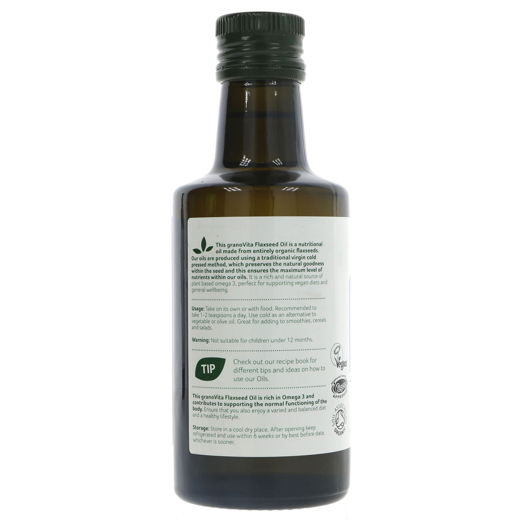 Organic Flax Oil - Rich in Omega-3 for salads & smoothies. Gluten-free & vegan. Part of Food & Drink Everyday Essentials.