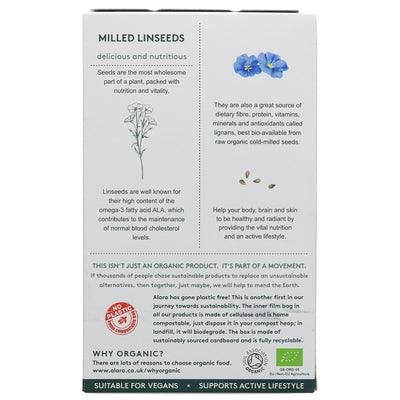 Organic vegan raw milled linseeds - packed with omega-3, fiber, protein, and antioxidants. Join the sustainable movement! No VAT.