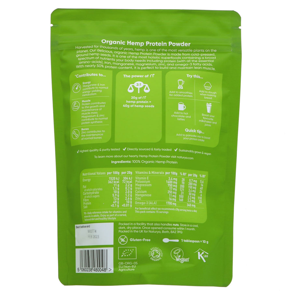 Organic Hemp Protein Powder - Gluten-Free, Organic, Vegan | 300g