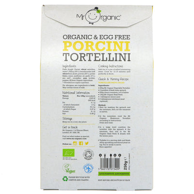 Organic, Vegan Porcini Mushroom Tortellini - 250g