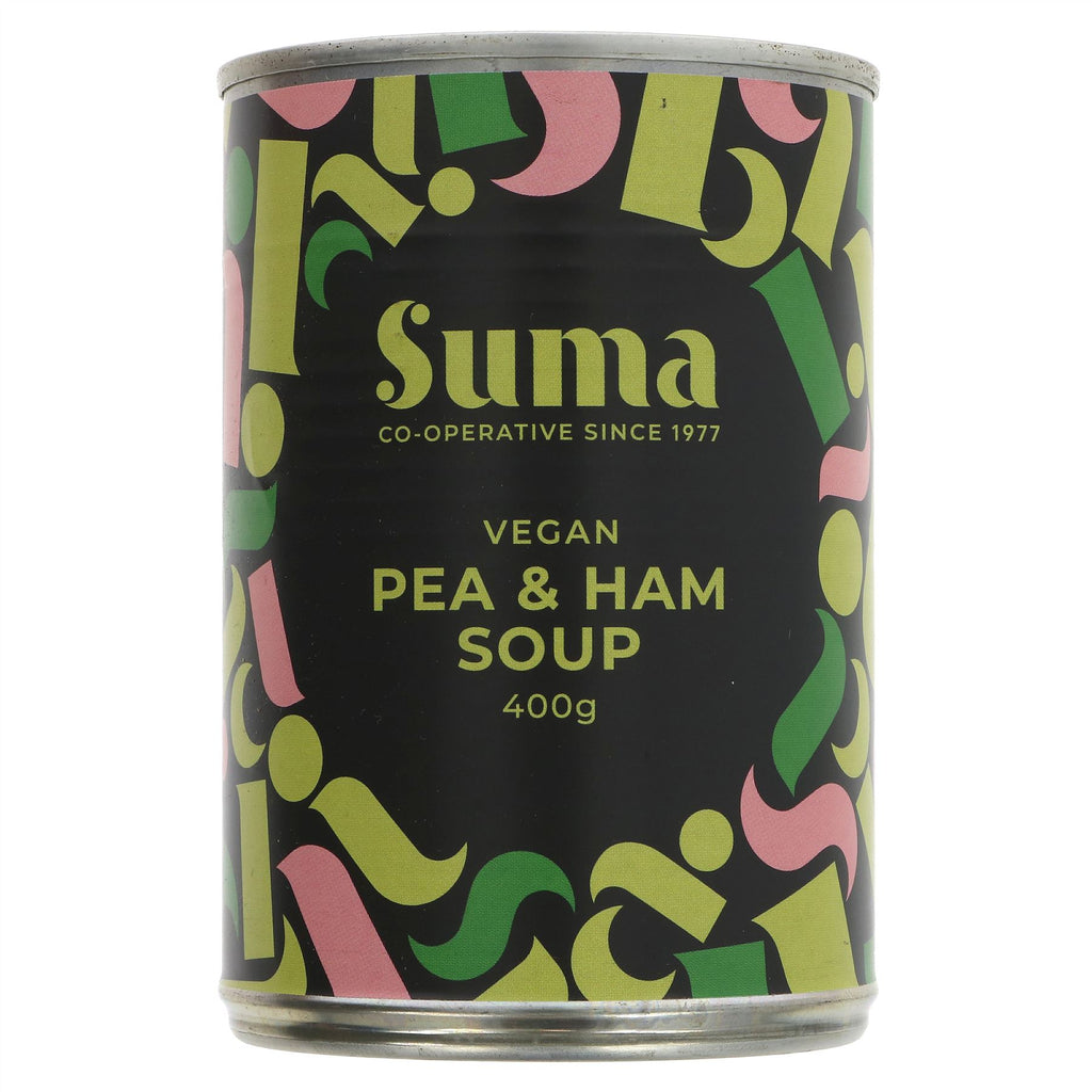 Hearty vegan pea & ham soup. Perfect lunch or dinner option. No VAT charged.