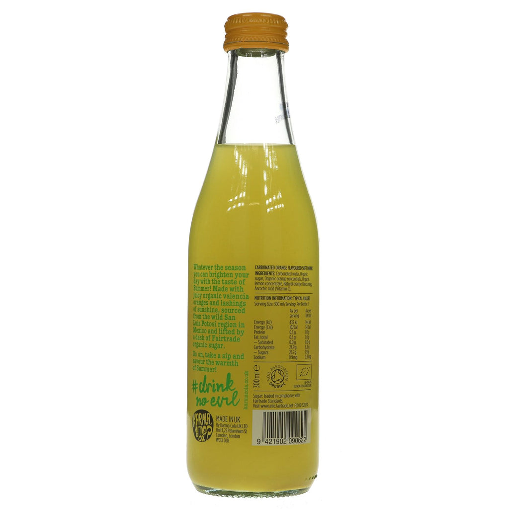 Fairtrade organic Summer Orangeade, vegan with no added sugar. Quench your thirst on a hot day or pair with your favorite meal.