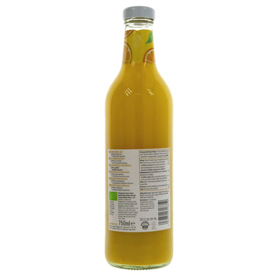 Biona's Organic and Vegan Orange Juice - no added sugar, no preservatives. Perfect for breakfast or cocktails. 750ml.