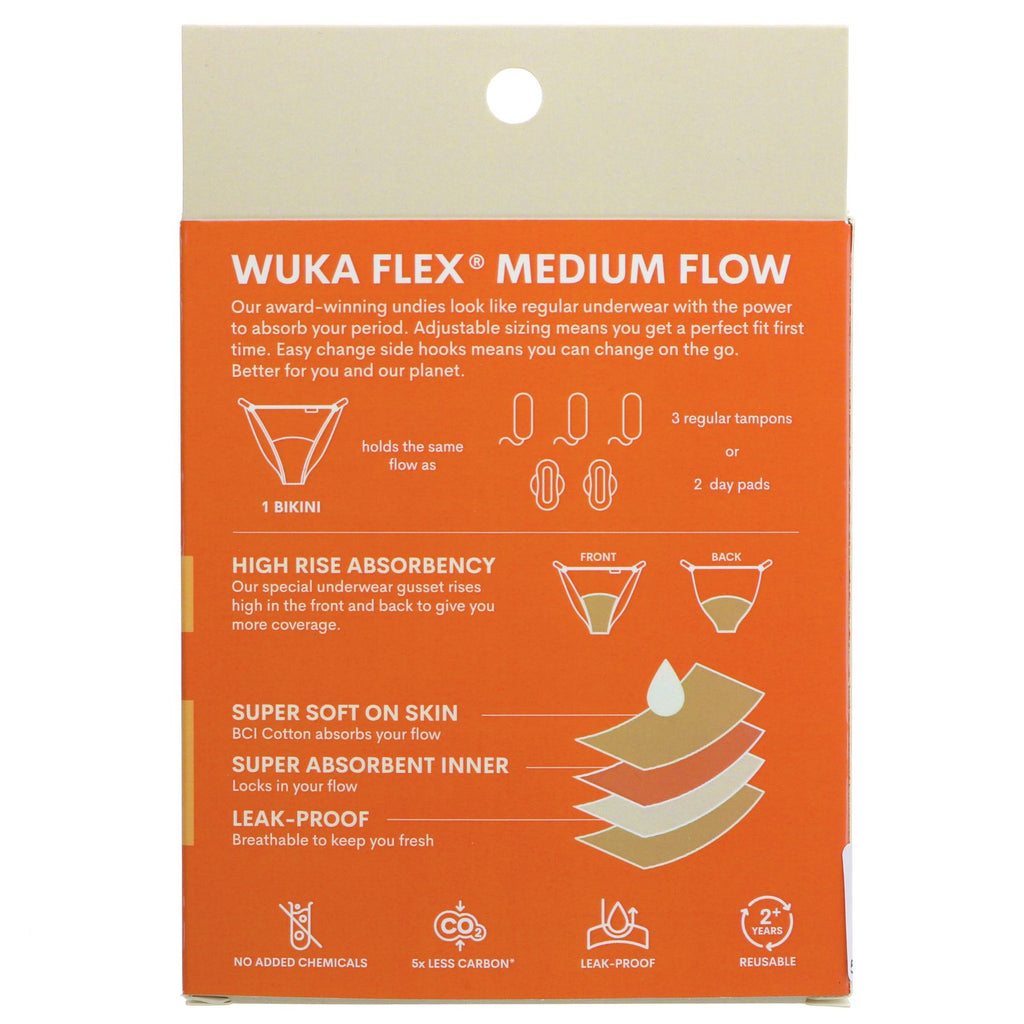 Wuka Period Pant Medium Flow XL-4XL: Adjustable and reusable menstrual pants that prevent 200 disposables from going to landfill. Vegan and eco-friendly.