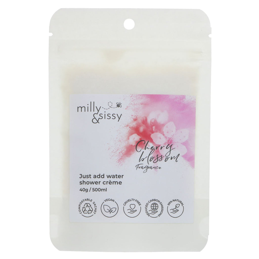 Milly & Sissy Body Wash Refills - 40g Box of 12, made with natural ingredients. Join the refill revolution for a sustainable choice.