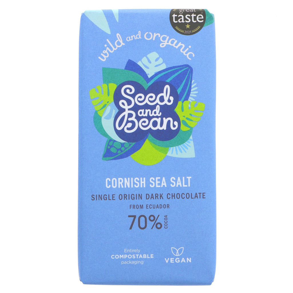 Organic Seed & Bean Company | 70% Dark Choc & Sea Salt | 75g