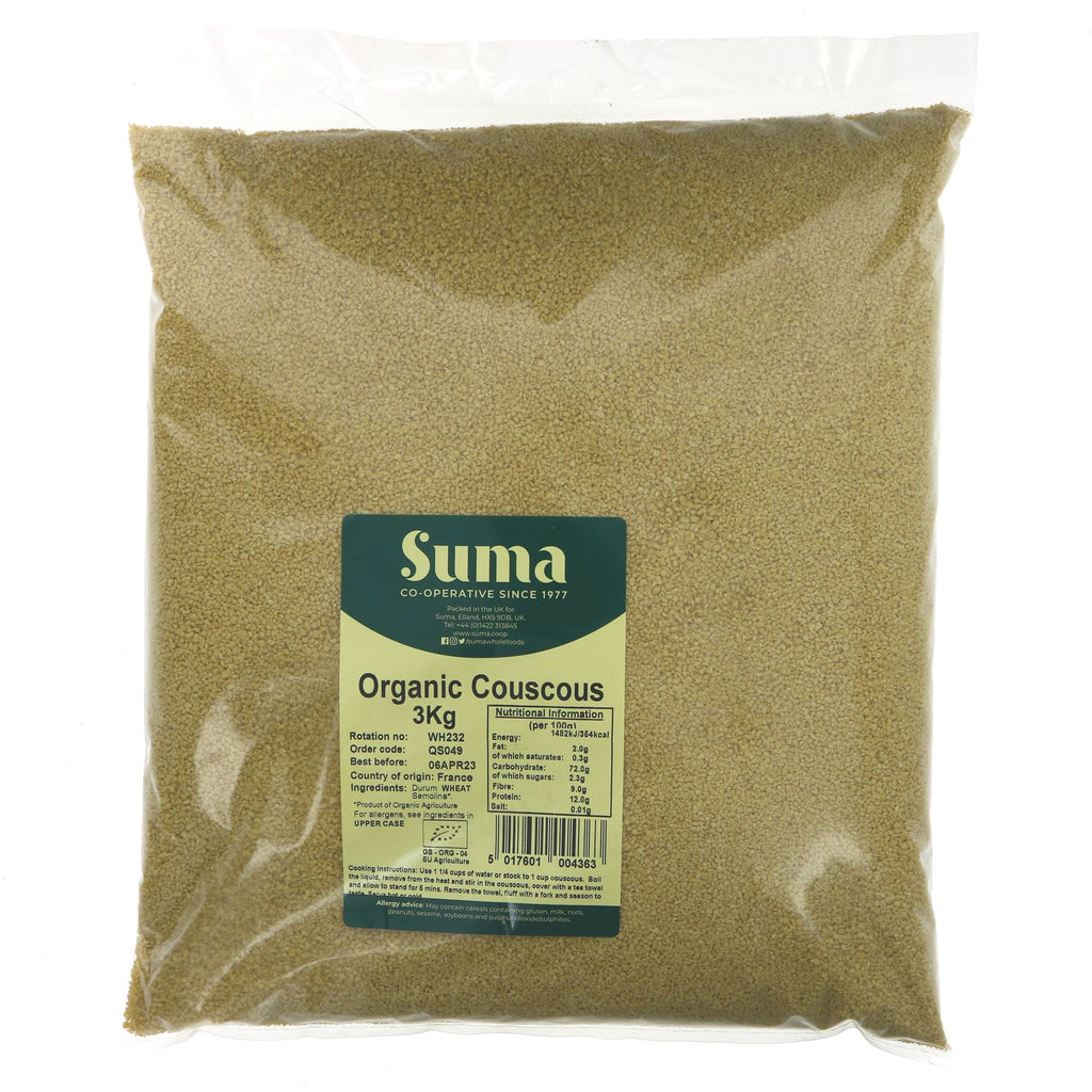 Suma | Couscous - Wholemeal, Organic | 3 KG