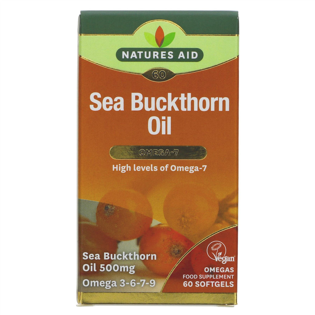 Natures Aid | Sea Buckthorn Oil 500mg - rich in Omega-7 | 60 capsules