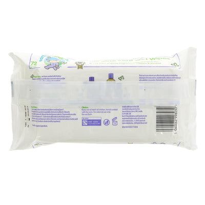 Eco-friendly vegan baby wipes made with natural ingredients, soothing chamomile & calendula. 72 wipes. Dermatologically approved for sensitive skin.