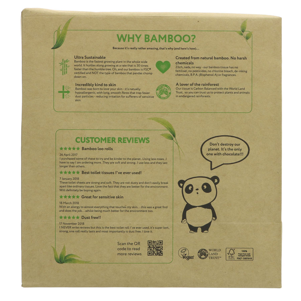 Ultra-sustainable bamboo toilet tissue for sensitive skin - Cheeky Panda 4 Pack