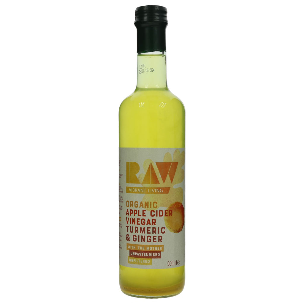 Raw Vibrant Living | Raw Apple Cider Vinegar Blend - Turmeric & Ginger | 500Ml